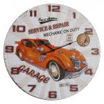 Orange Vintage Car Wall Clock