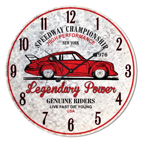 Red Vintage Porsche Car Wall Clock