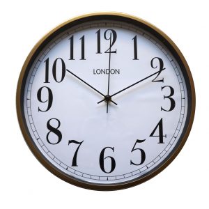 Gold London Aluminum Clock